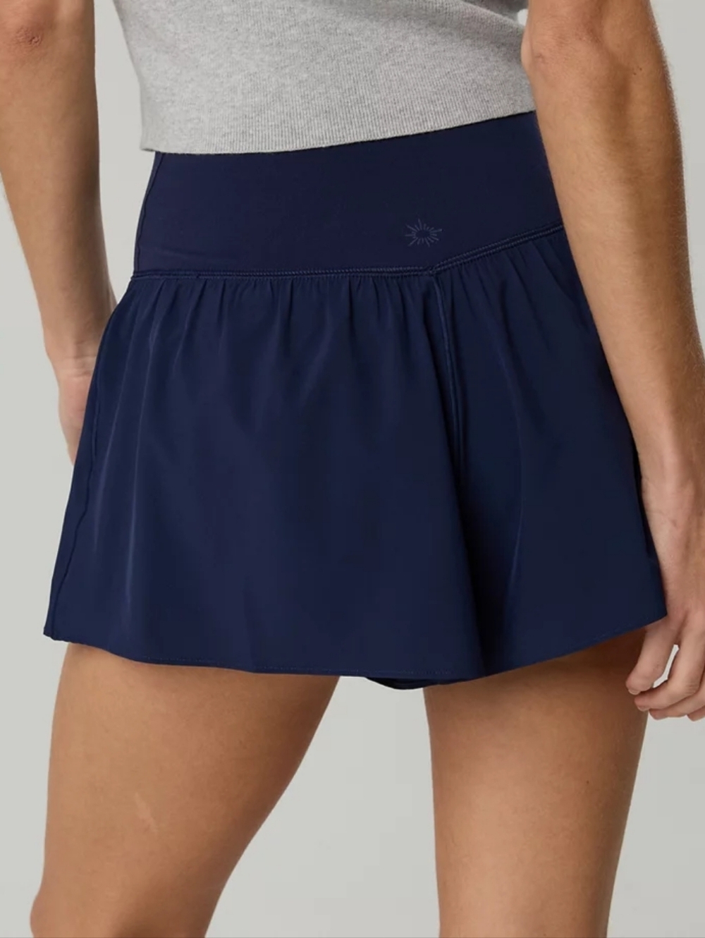 Aerie OFFLINE Real Me Crossover Flowy Shorts Navy Blue XL Athletic Running Short - Picture 3 of 11
